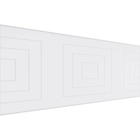 Ekena Millwork Set of Four Panels for 94 1/2"W x 36 1/4"H Mid Century Modern Fretwork Wainscot Wall Paneling WPKP18X01X47MCM